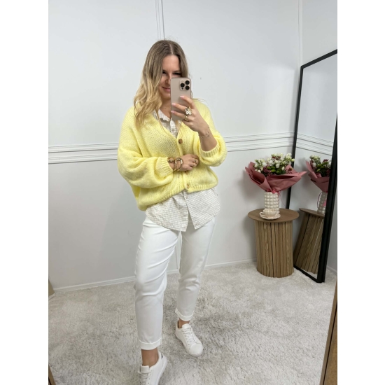 Bawełniana koszula w delikatną kratę beżowa