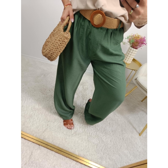 Wiskozowe spodnie Dona khaki