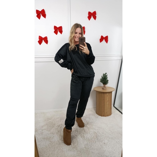 Welurowy komplet dresowy Sliema czarny