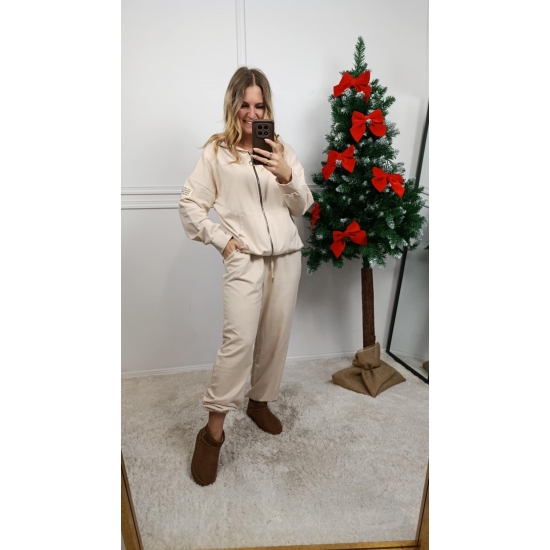 Bawełniany komplet dresowy Teo beżowy