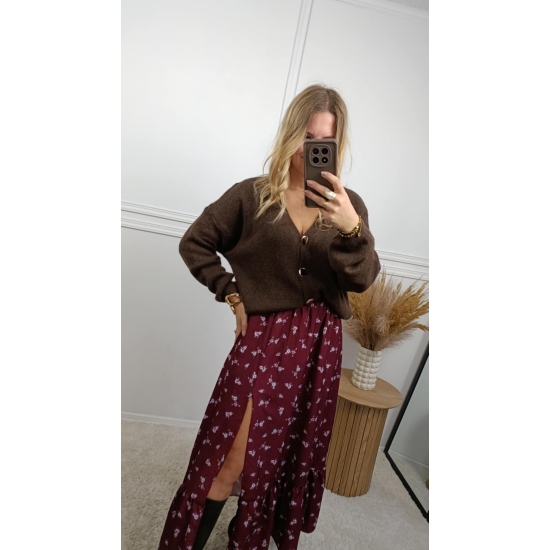 Krótki kardigan Diana czekoladowy