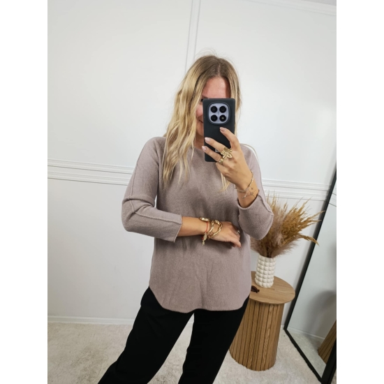 Sweter dopasowany Vero fango