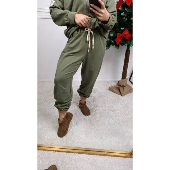 Bawełniany komplet dresowy Teo khaki