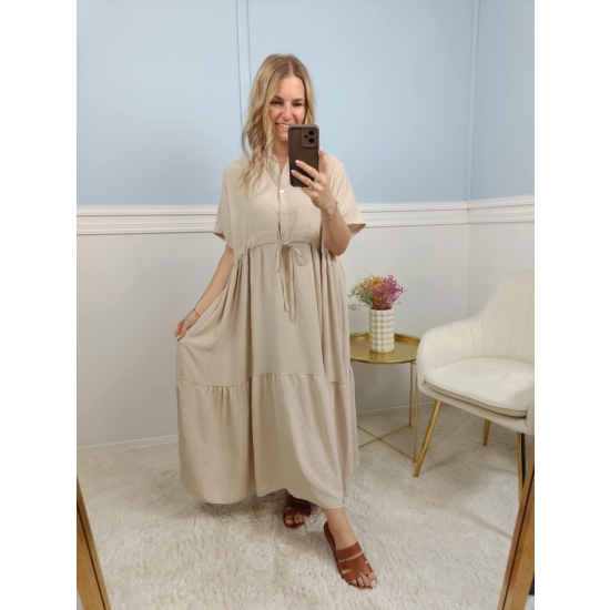 Sukienka Irene plus size beżowa