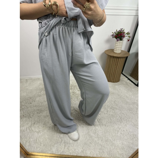 Komplet z koszulą Ewo popielaty