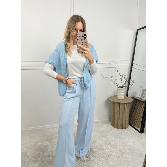 Spodnie o szerokim kroju Monroe błękitne