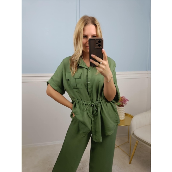 Wiskozowy komplet Safari khaki
