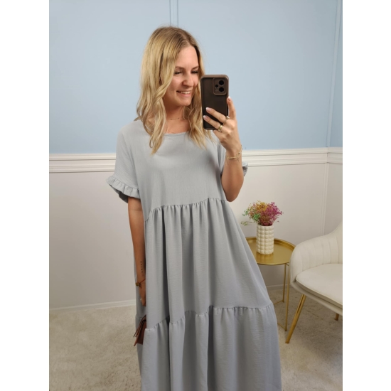 Sukienka Gracja plus size jasno szara
