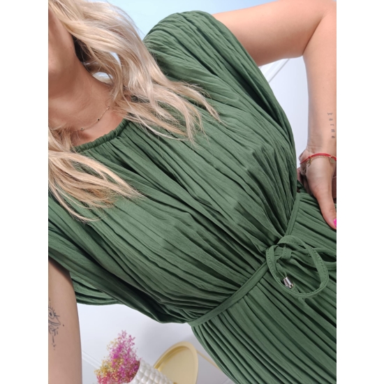 Plisowana sukienka Gabi khaki