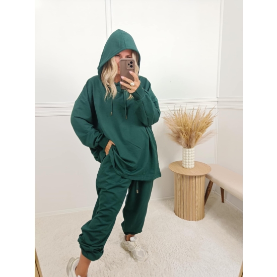 Komplet bawełniany Modern II plus size butelkowa zieleń