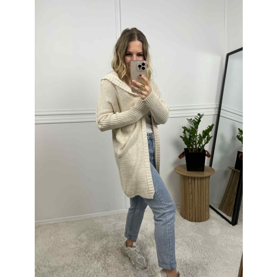 Kardigan midi Chloe beżowy