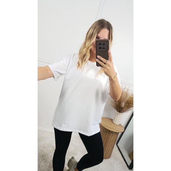 Bawełniany t shirt basic biały