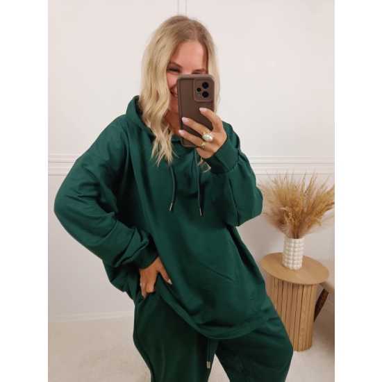 Komplet bawełniany Modern II plus size butelkowa zieleń