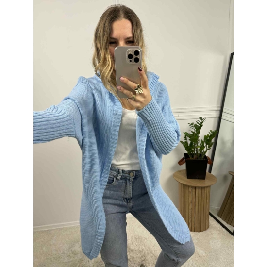 Kardigan midi Chloe błękitny