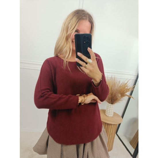 Sweter dopasowany Vero bordowy