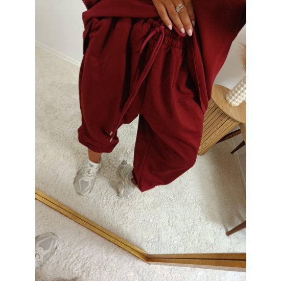 Komplet bawełniany Modern II plus size bordo