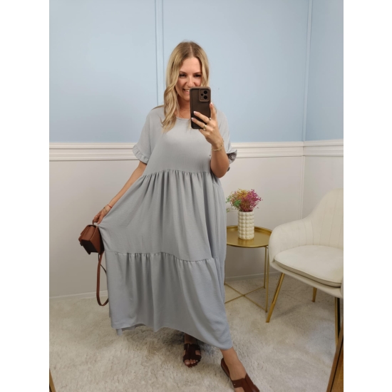 Sukienka Gracja plus size jasno szara