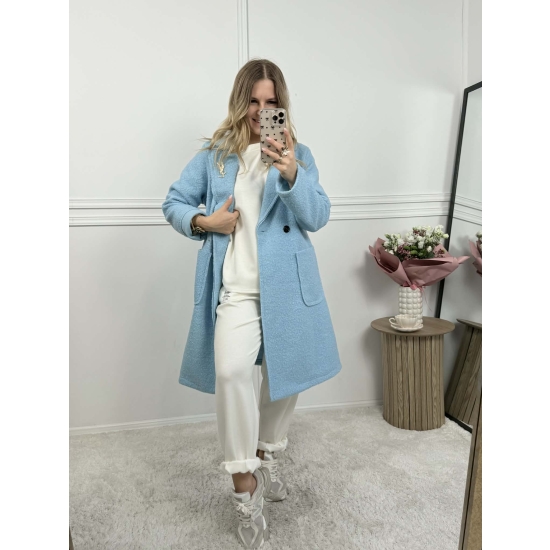 Płaszcz Bukla pastelowy błękitny