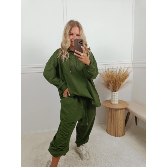 Komplet bawełniany Modern II plus size khaki