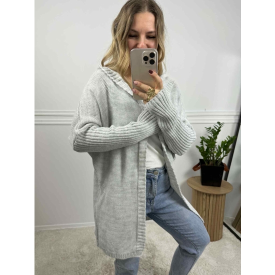 Kardigan midi Chloe szary