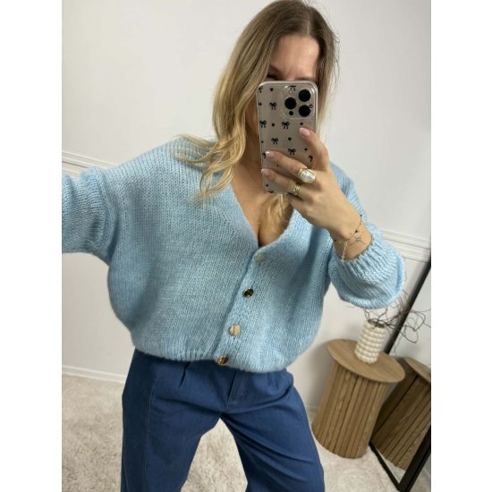 Krótki kardigan Monica baby blue