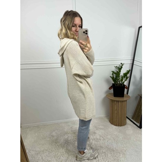 Kardigan midi Chloe beżowy