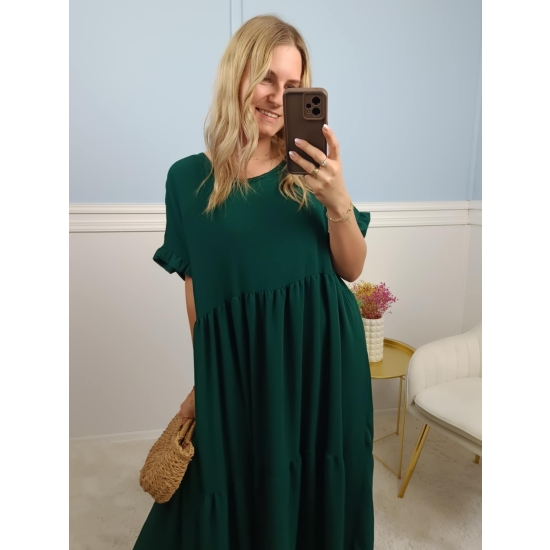 Sukienka Gracja plus size butelkowa zieleń