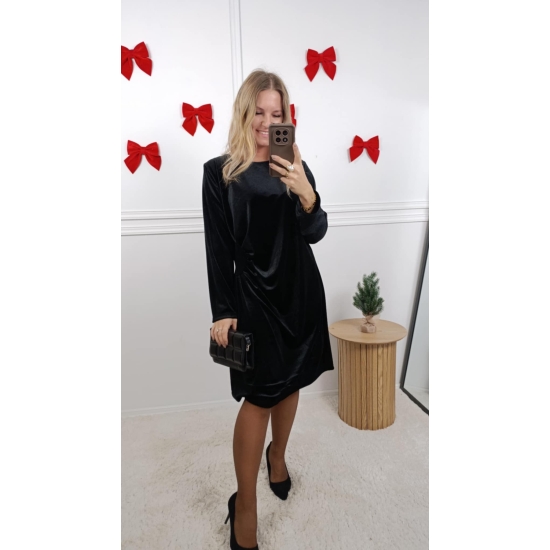 Sukienka welurowa Ariel czarna