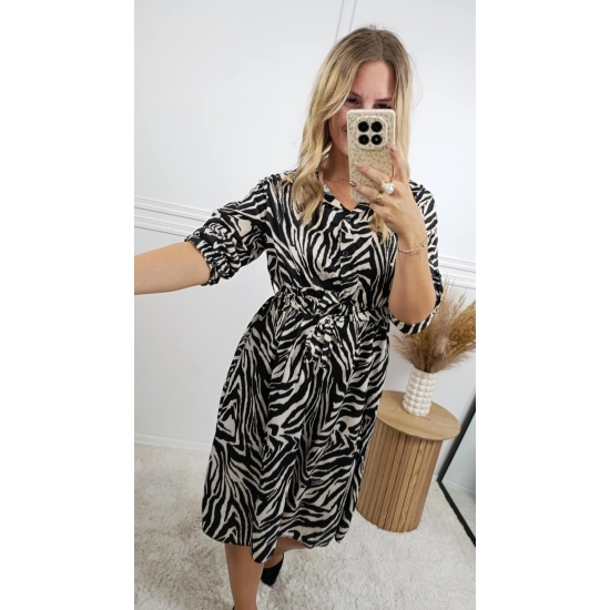 Sukienka midi Nela zebra