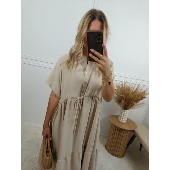 Sukienka Irene beżowa plus size