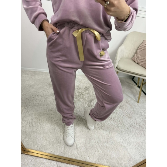 Komplet Welurowy Velvet jasny róż