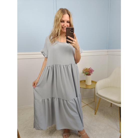 Sukienka Gracja jasno szara plus size