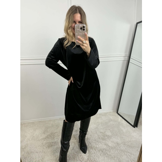 Sukienka welurowa Ariel czarna