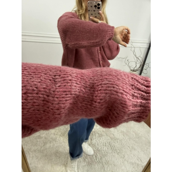 Krótki kardigan Monica róż indyjski