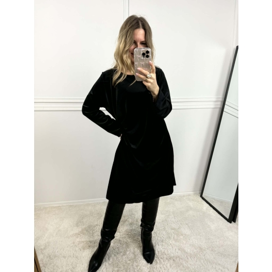 Sukienka welurowa Ariel czarna