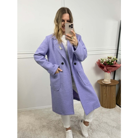 Płaszcz Bukla pastelowy fioletowy