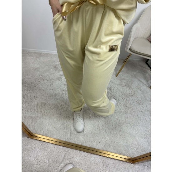 Komplet Welurowy Velvet cytrynowy