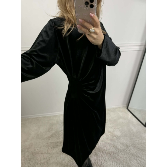 Sukienka welurowa Ariel czarna