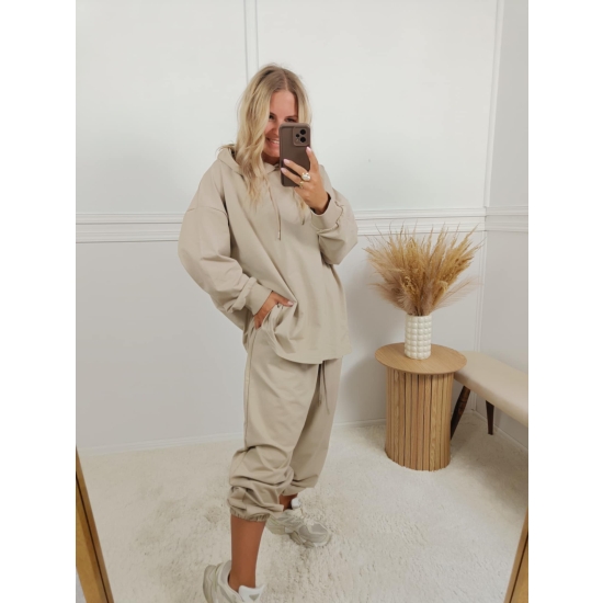 Komplet bawełniany Modern II plus size beżowy