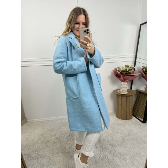Płaszcz Bukla pastelowy błękitny