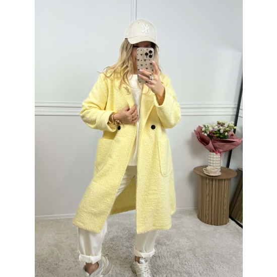 Płaszcz Bukla pastelowy żółty