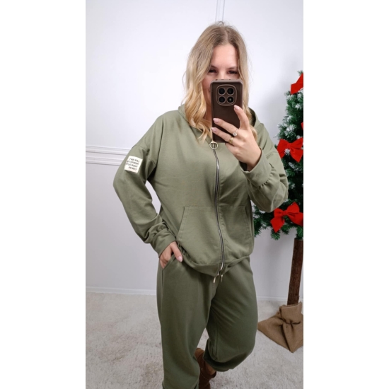 Bawełniany komplet dresowy Teo khaki