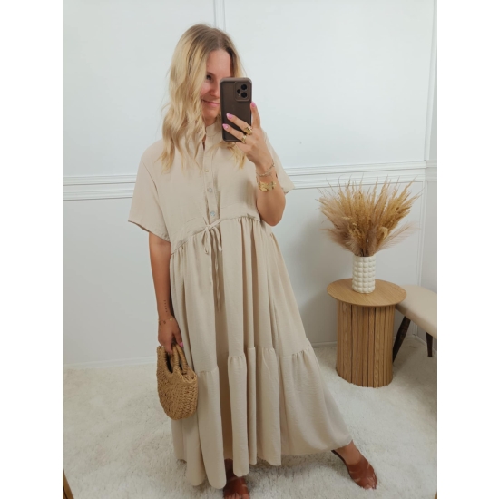 Sukienka Irene beżowa plus size