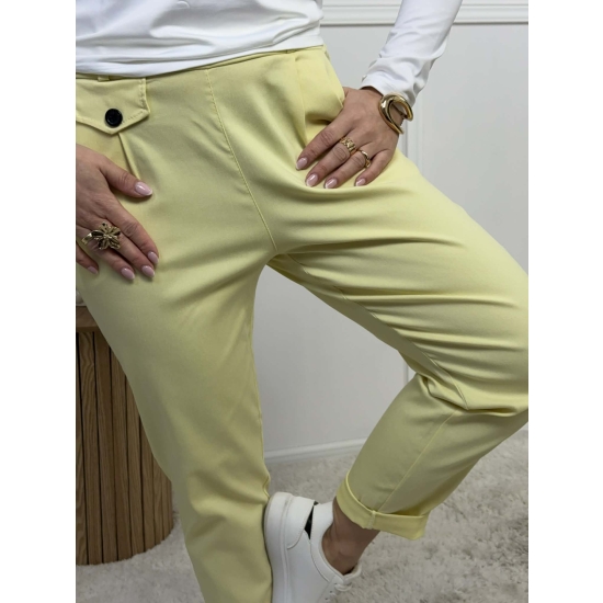 Spodnie chinosy materiałowe żółte