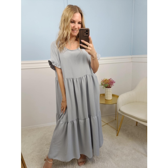 Sukienka Gracja jasno szara plus size