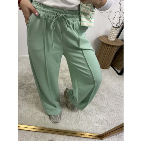 Spodnie o szerokim kroju Monroe miętowe