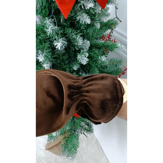 Sukienka welurowa Diuna czekoladowa