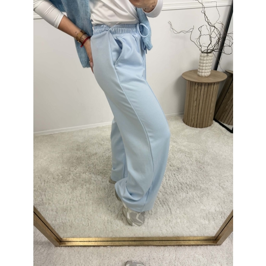 Spodnie o szerokim kroju Monroe błękitne