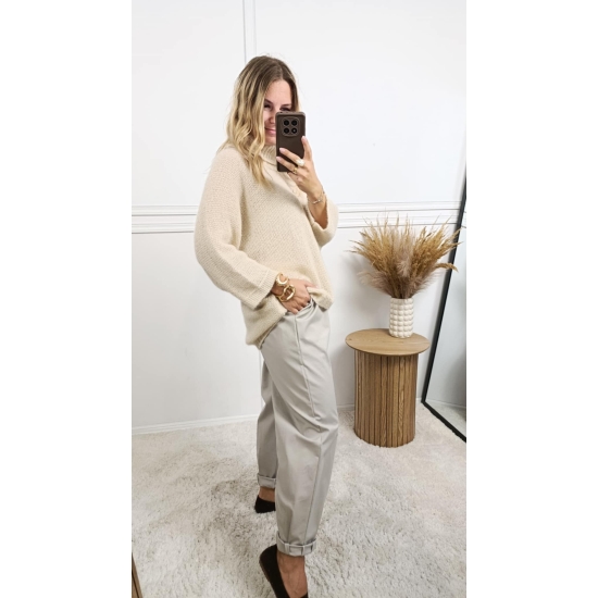 Spodnie bawełniane Roma fango