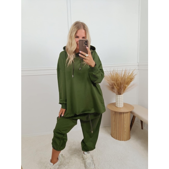 Komplet bawełniany Modern II plus size khaki